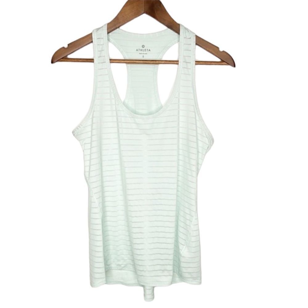Athleta Chi Athletic Tank Top Striped Blue Green Size Small